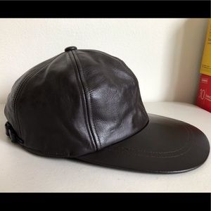 Dark Brown Leather Cap